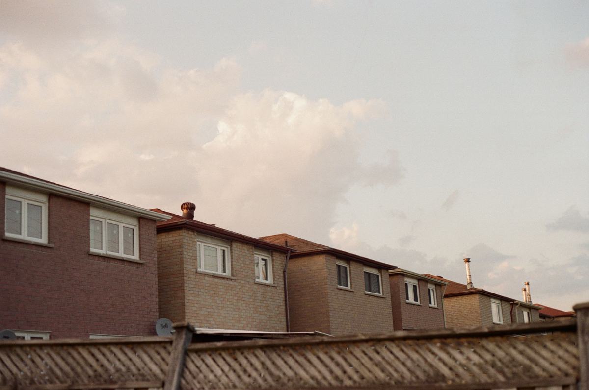 HVAC services in Mississauga row of brick townhouses