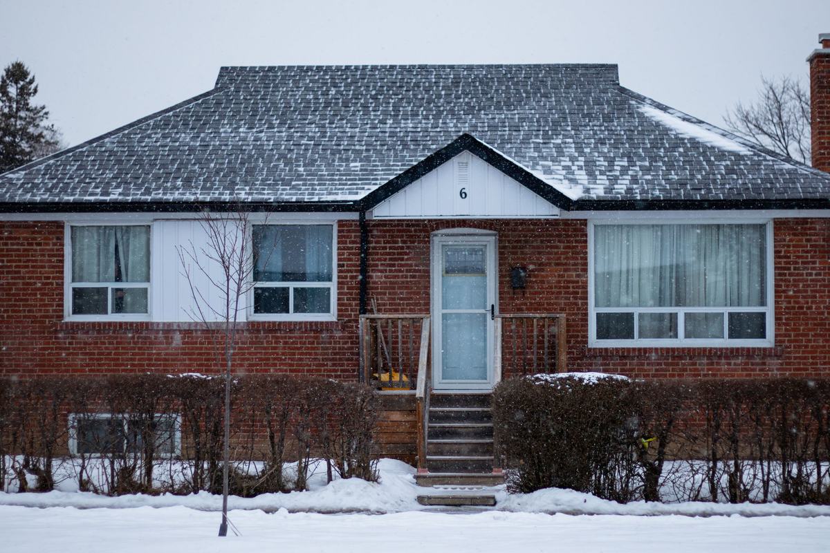 HVAC services in Toronto brick bungalow in winter